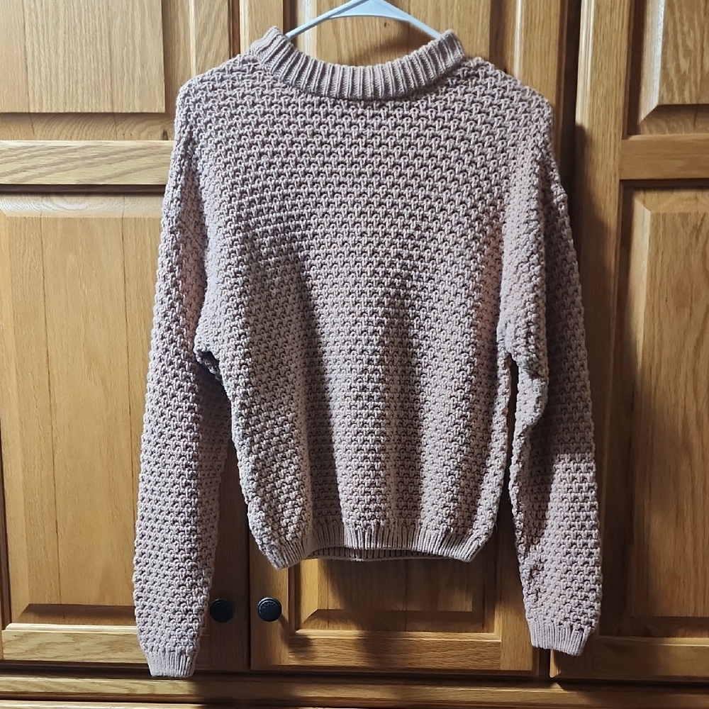 Universal Thread Textured Knit Sweater - Cream/Tan Color